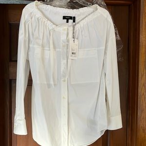 NWT long sleeve cotton Theory shirt!    Beautiful white!!